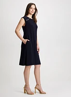 Decorative Button A-Line Dress