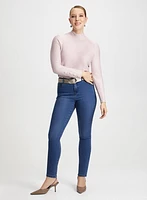 Ottoman Knit & Rhinestone Detail Jeans