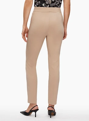 Pull-On Button Detail Pants