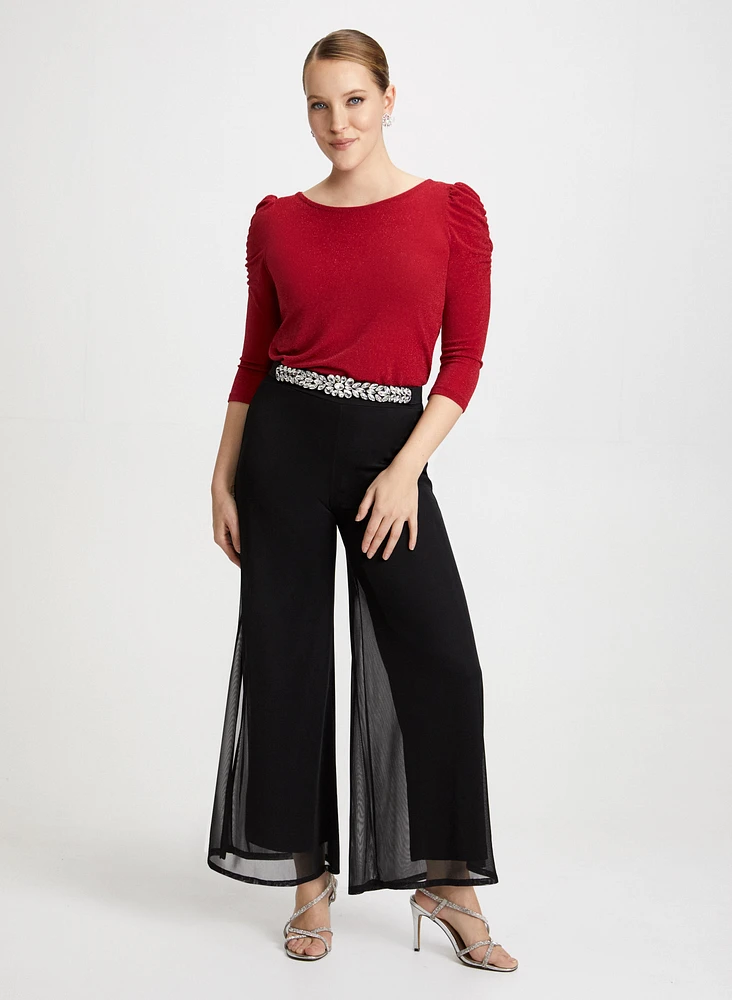 Glitter Top & Olivia Chiffon Overlay Pants