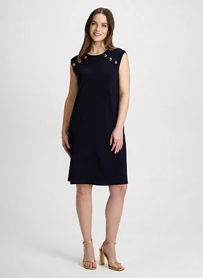 Decorative Button A-Line Dress