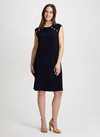 Decorative Button A-Line Dress