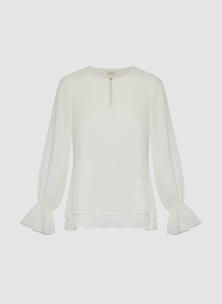 Long Sleeve Double Layer Blouse