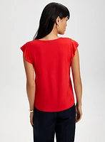 Cap Sleeve Ruffle Tee
