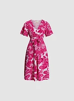 Floral Self-Tie Sash Dress