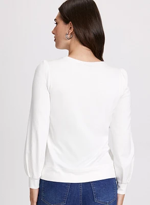 Long Sleeve Lace Front Top