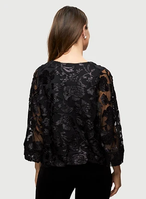 Floral Burnout Velour Top