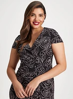 Rose Print Sheath Dress