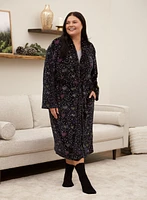 Heart Print Velour Robe