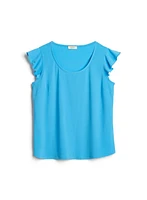 Ruffle Detail Scoop Neck Top