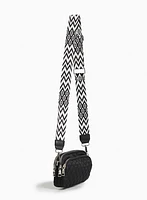 Geometric Strap Quilted Crossbody Bag