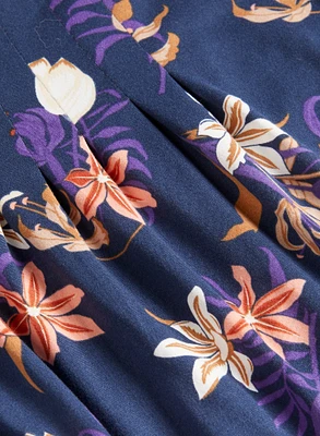 Chemise de nuit longue à motif floral