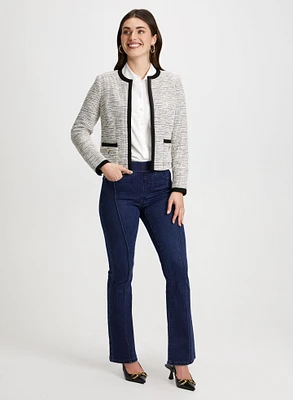 Bouclé Jacket & Pearl Detail Shirt