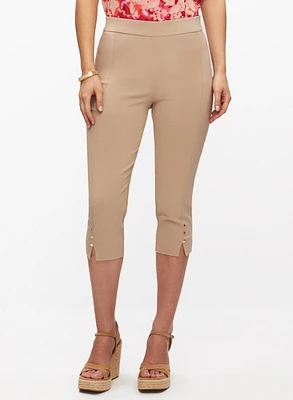 Pull-On Side Slit Capris