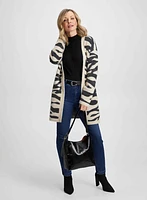 Zebra Print Cardigan, Rib Knit & Jeans