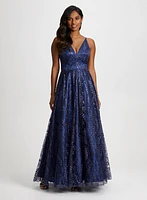 Robe longue à paillettes et poches