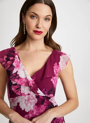 Floral Chiffon Ruffle Dress