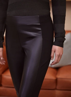 Vegan Leather Pull-On Leggings