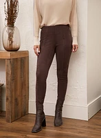 Pull-on Faux Suede Leggings