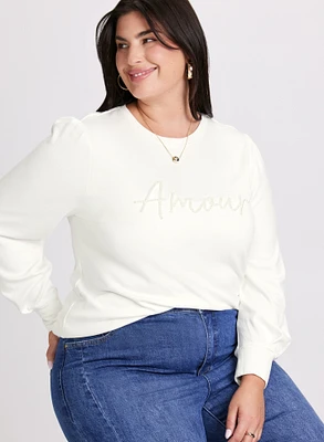 Pearl Detail Long Sleeve Pullover