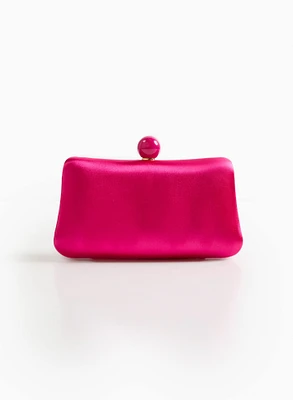 Pochette satinée avec boule en résine