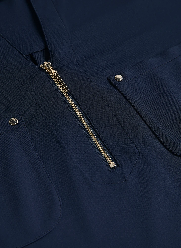 Short Sleeve Dress with Patch Pockets