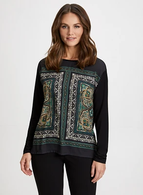 Paisley Print Long Sleeve Top