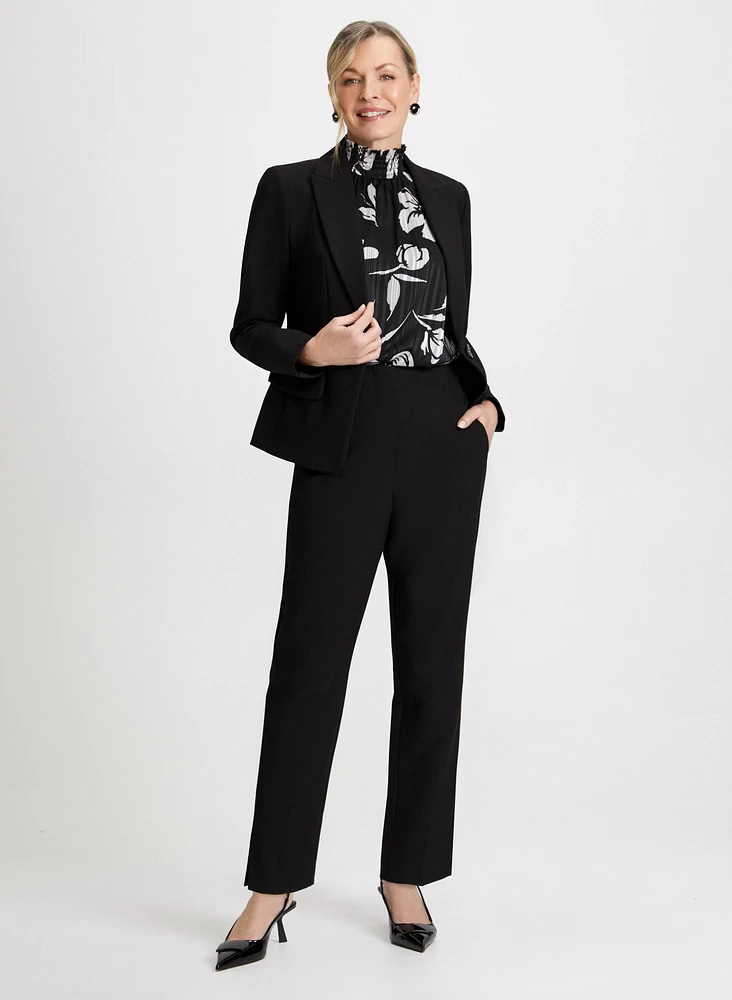 Single Button Blazer & Slim Leg Pants