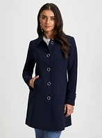 Button Front Tricotine Coat