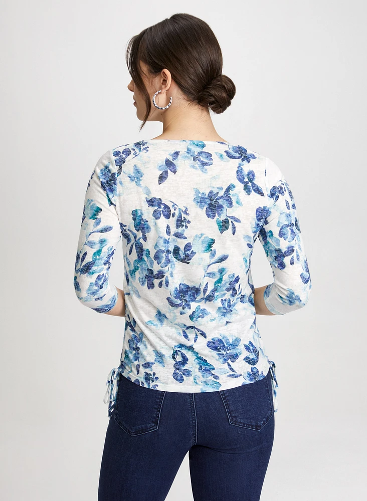 Floral Tied Hem Top