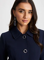 Button Front Tricotine Coat