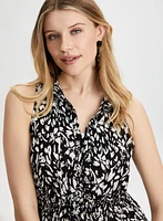 Robe maxi sans manches à col montant