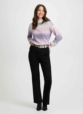 Gradient Motif Sweater & Bootcut Jeans