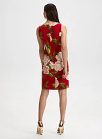 Sleeveless Floral Motif Dress