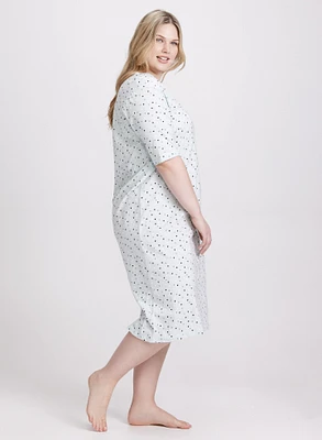 Polka Dot Motif Nightgown