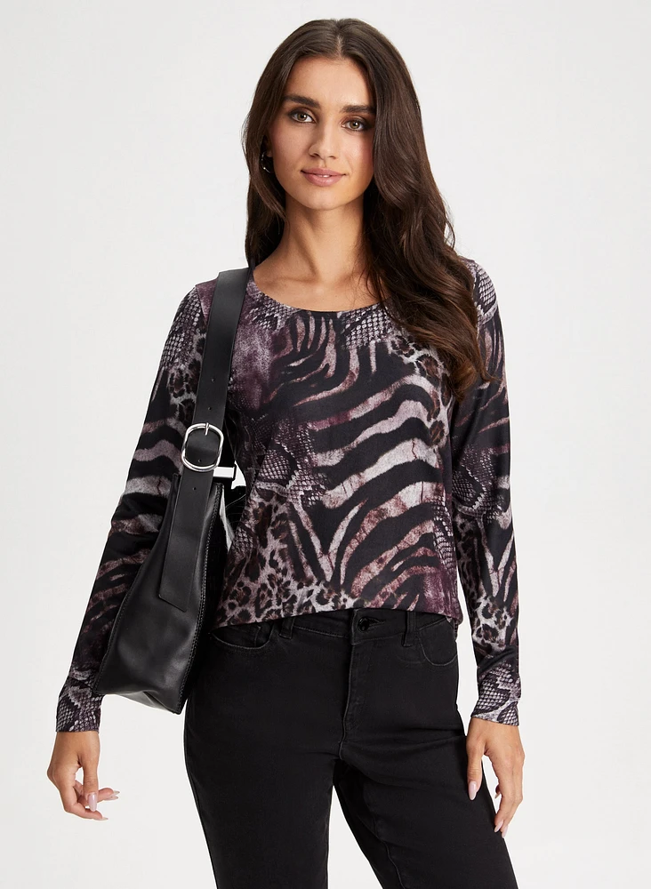 Mixed Animal Print Sweater