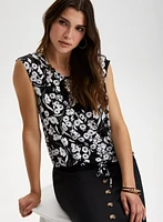 Floral Print Cap Sleeve Top