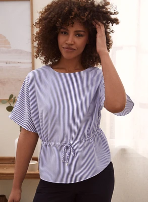 Blouse rayée à manches courtes