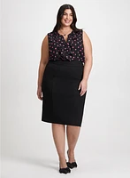 Polka Dot Blouse & Pencil Skirt