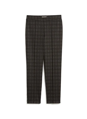 Pull-On Plaid Motif Pants