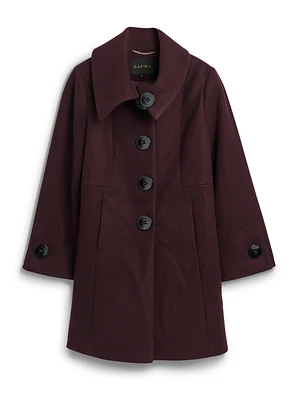 Stretch Wool Blend Coat