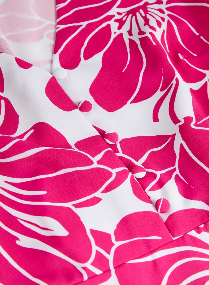 Floral Self-Tie Sash Dress