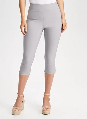 Pull-On Slit Detail Capris