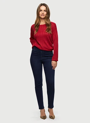 Pleat Stitch Sweater & Bow Detail Jeans