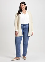 Mid-Length Cardigan & Straight Leg Jeans