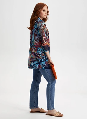 Paisley Print Open Front Top