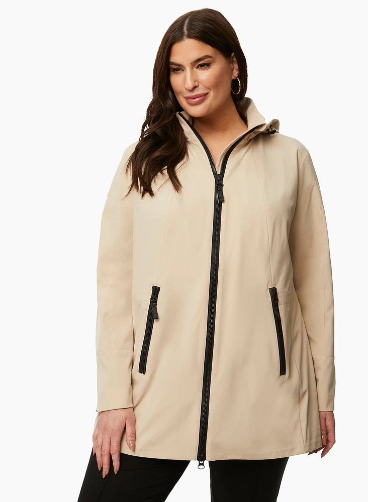 Water-Repelling Hooded Coat