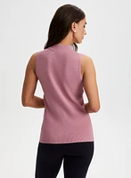 Sleeveless Mock Neck Sweater