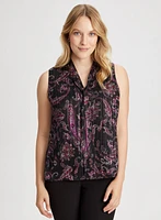 Paisley Print Sleeveless Top