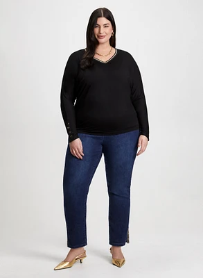 Long Sleeve T-Shirt & Straight Leg Jeans